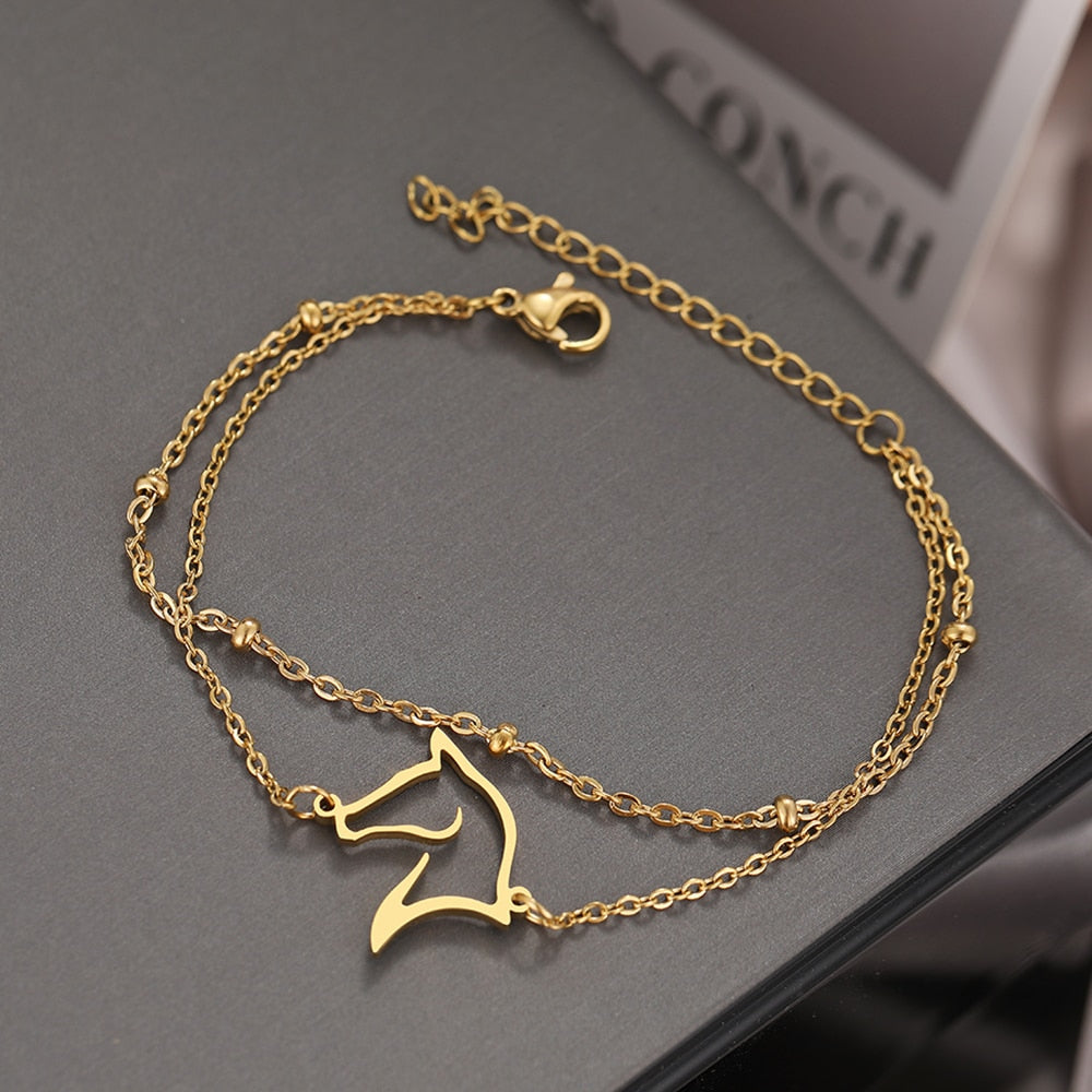 Bracelet double profil de cheval