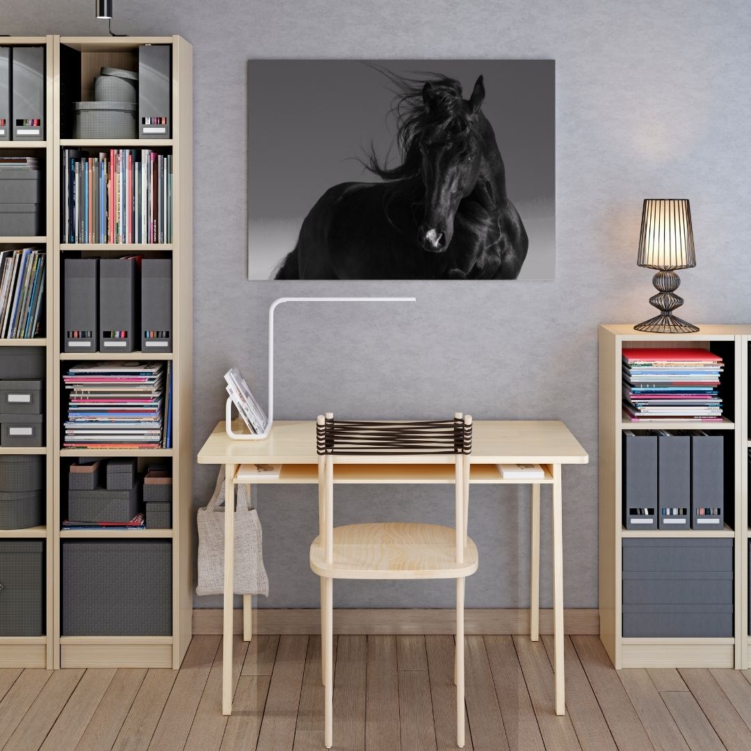 Poster Cheval Noir (noir et blanc) – Image 6