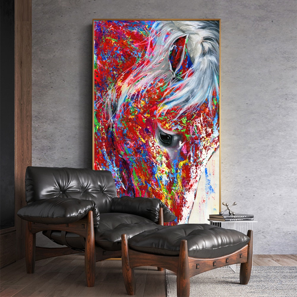 Tableau Cheval <br> Coloré Triste – Image 5