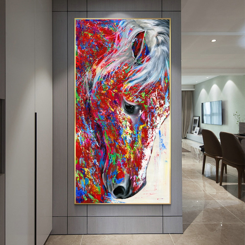 Tableau Cheval <br> Coloré Triste – Image 3