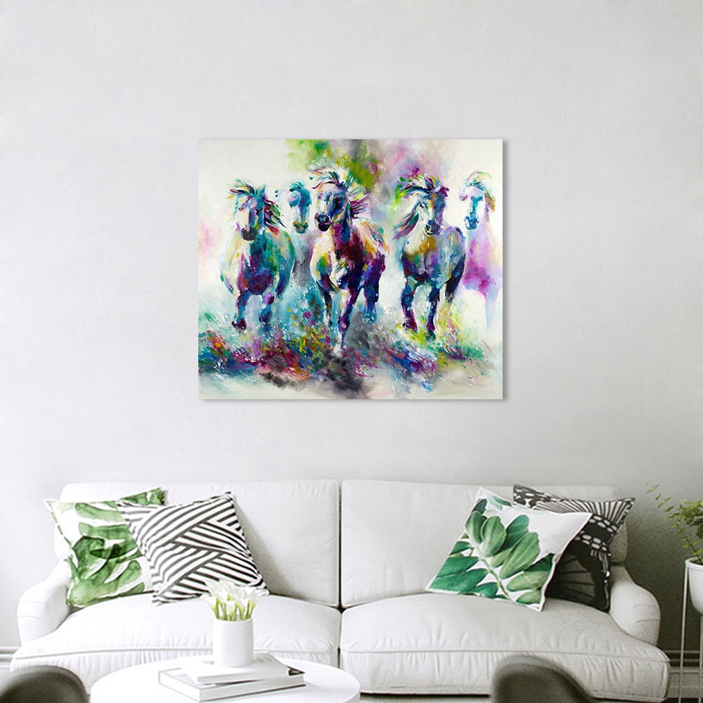 Tableau Cheval <br> Couleurs arc-en-ciel – Image 3