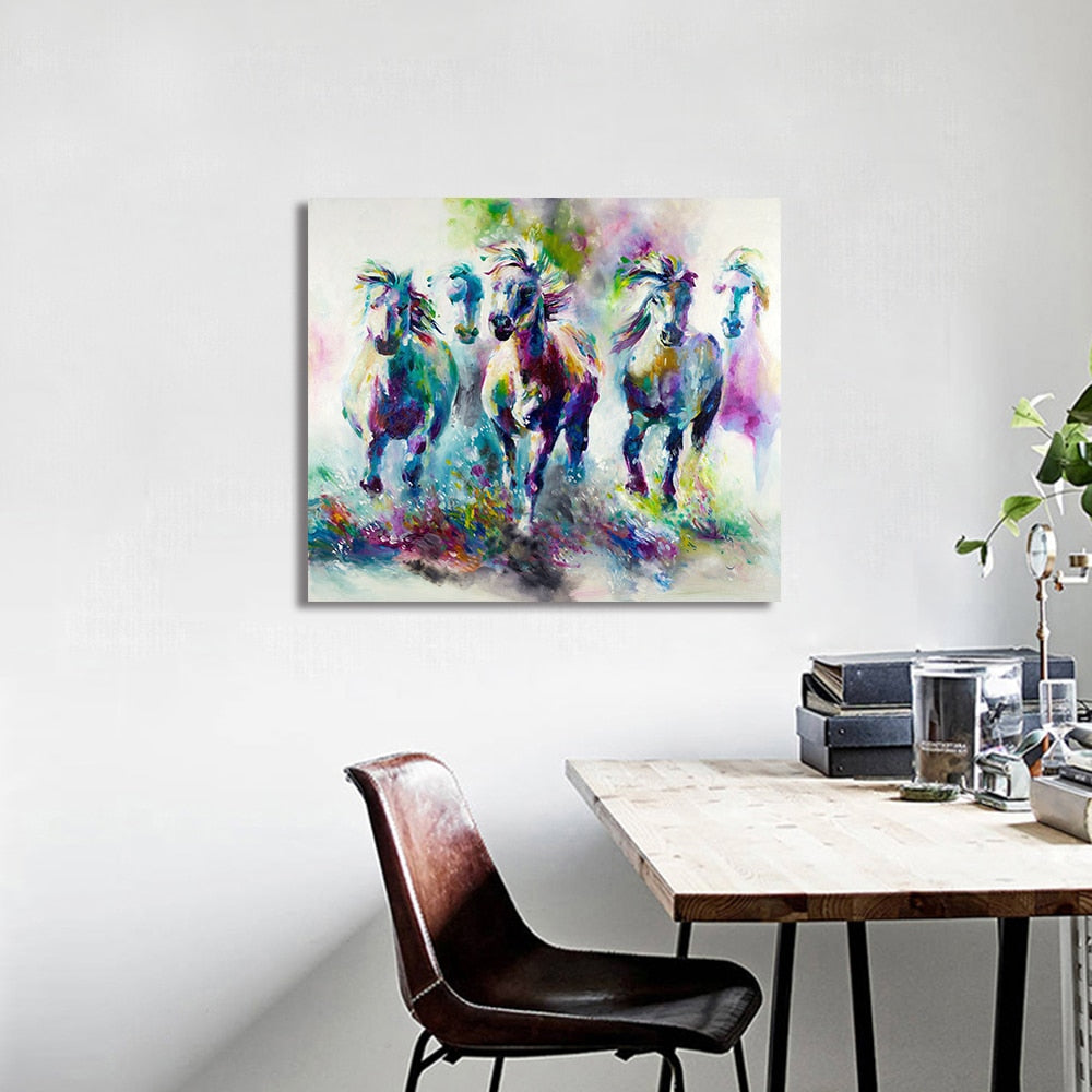 Tableau Cheval <br> Couleurs arc-en-ciel – Image 4
