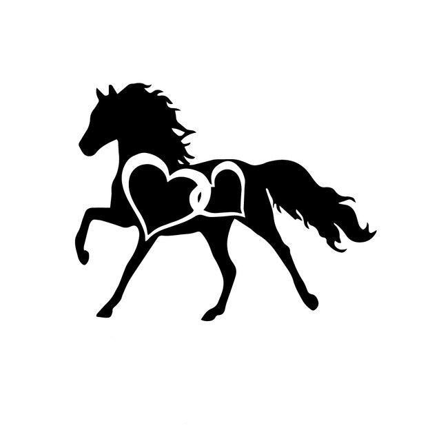 Stickers Cheval <br> Double Coeur