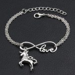 Bracelet Cheval Amour infini (métal)