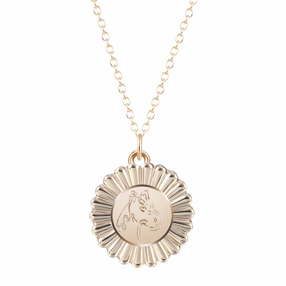 Médaille/pendentif cheval antique daté 1866 - France