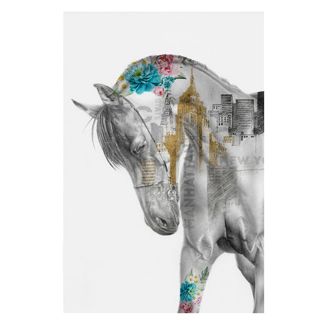 Tableaux Chevaux <br> Modernes Doré – Image 4