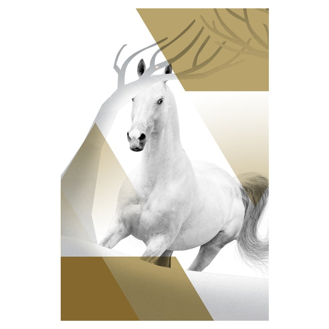 Tableaux Chevaux <br> Modernes Doré – Image 2