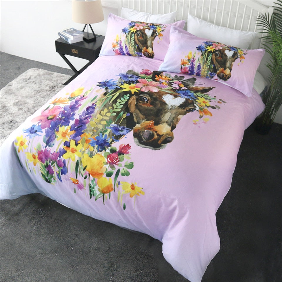 Housse de Couette Cheval Fleuri Coloré – Image 3