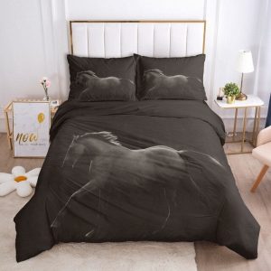 Housse de Couette Cheval <br> Gris Foncé