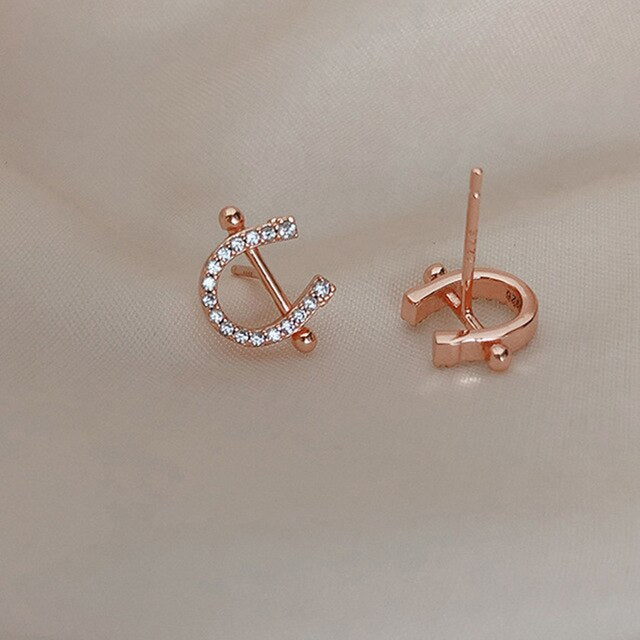Boucles d'oreilles clou Fer à Cheval – Image 2