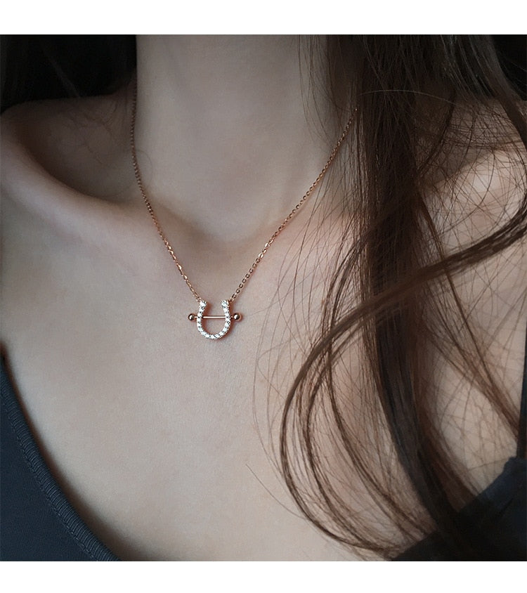 Collier clou fer à cheval en argent – Image 3