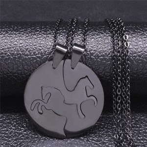 Collier Cheval puzzle noir