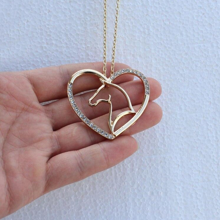 Collier Cheval Cœur silhouette Cheval – Image 2