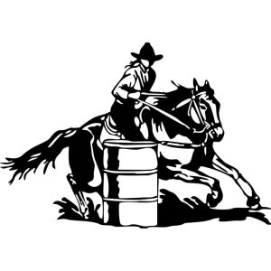 Stickers Cheval <br> Course Cowgirl