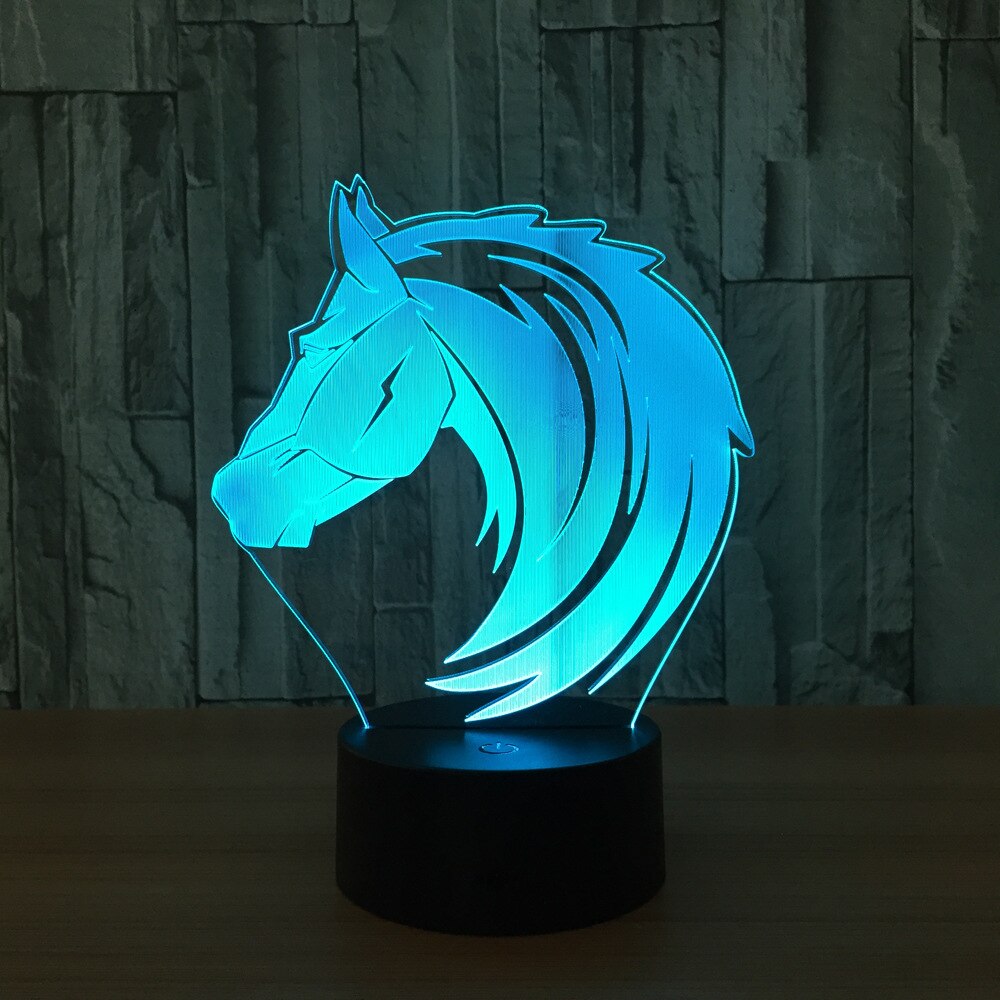 Lampe Cheval <br> LED 3D crinière sauvage – Image 4