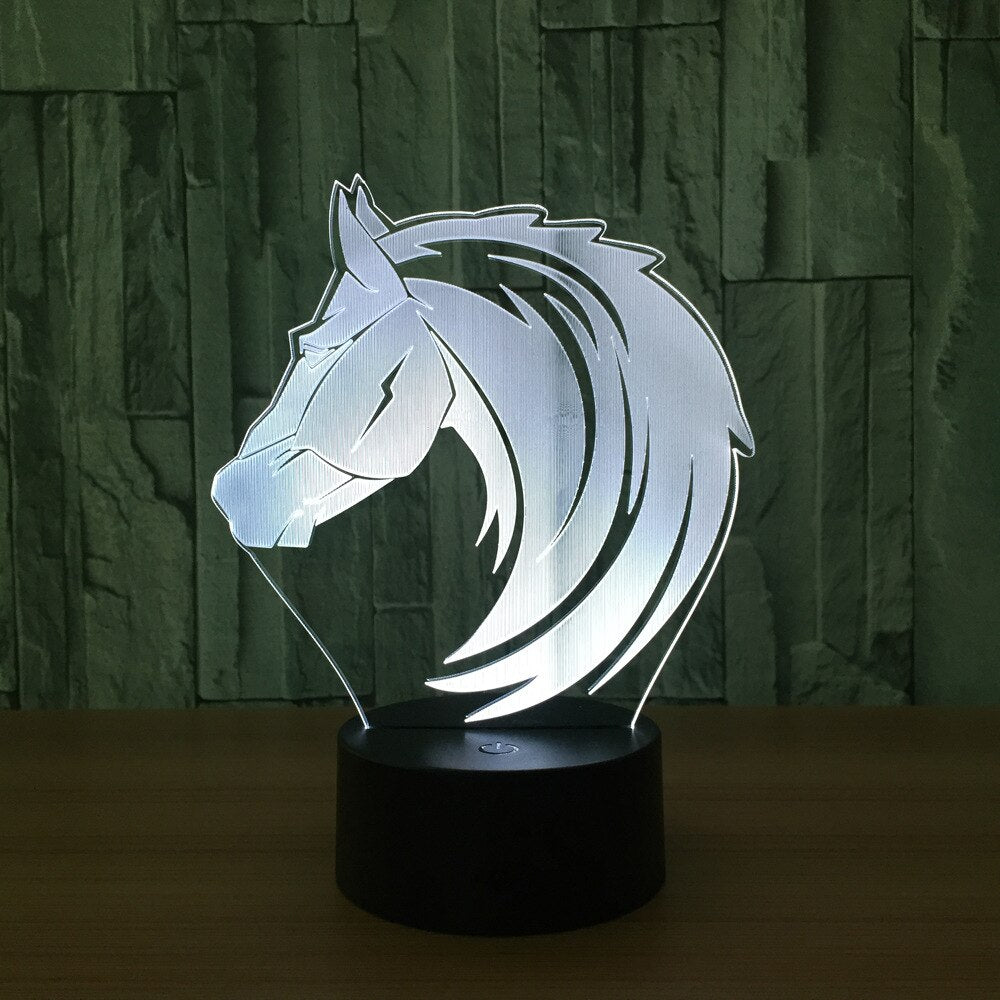 Lampe Cheval <br> LED 3D crinière sauvage – Image 3