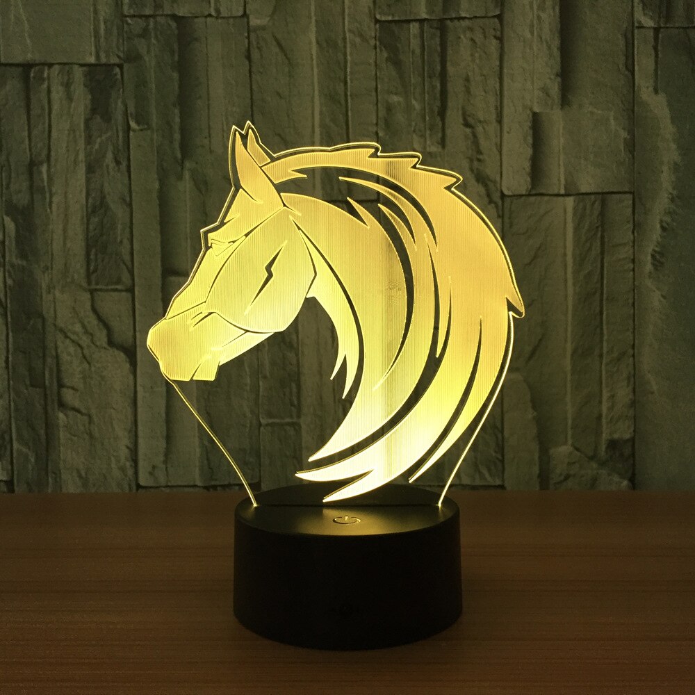 Lampe Cheval <br> LED 3D crinière sauvage – Image 2