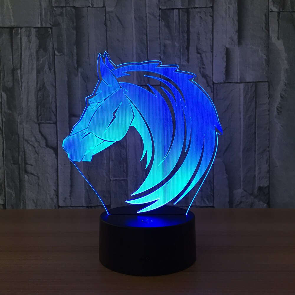 Lampe Cheval <br> LED 3D crinière sauvage – Image 5