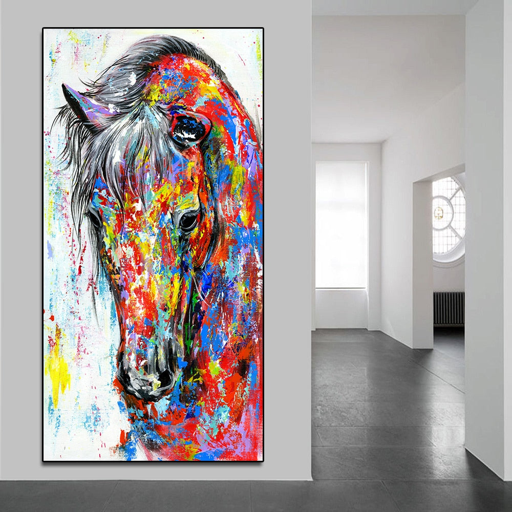 Tableau Cheval Tête de Cheval Multicolore – Image 3