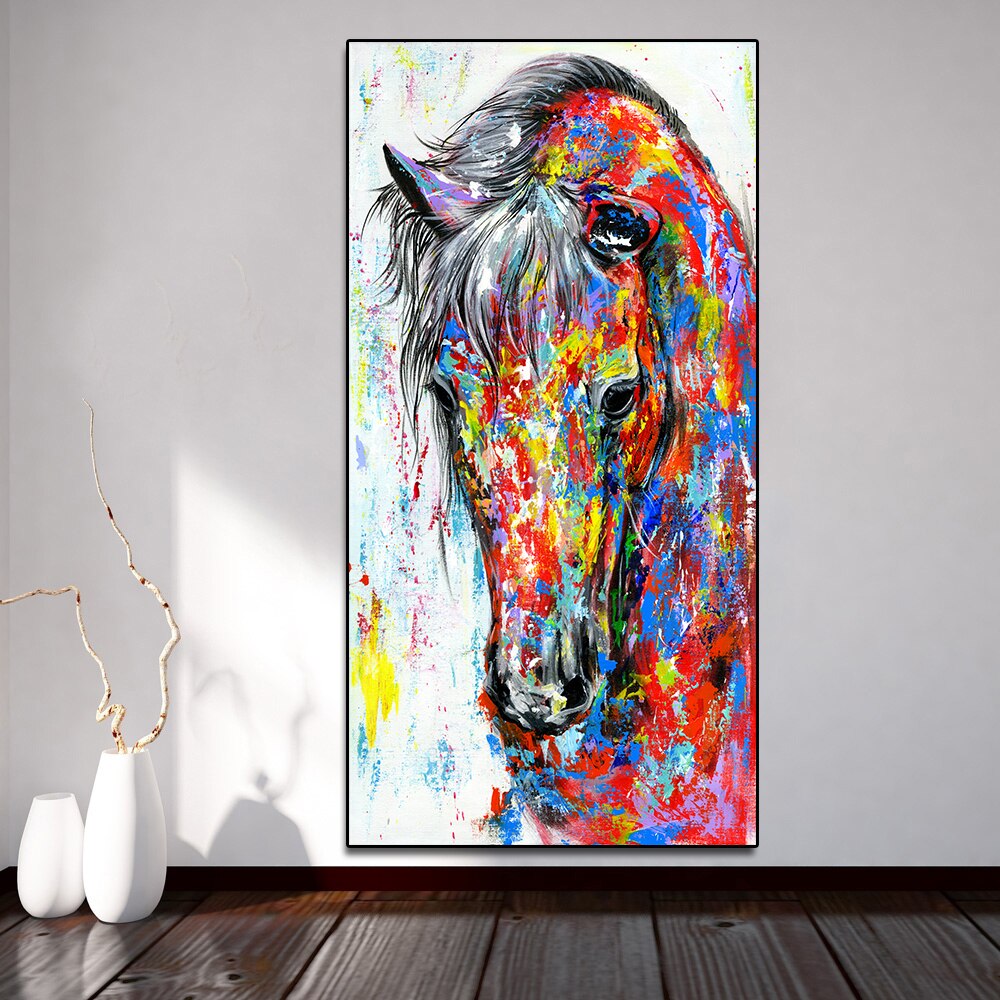 Tableau Cheval Tête de Cheval Multicolore – Image 4