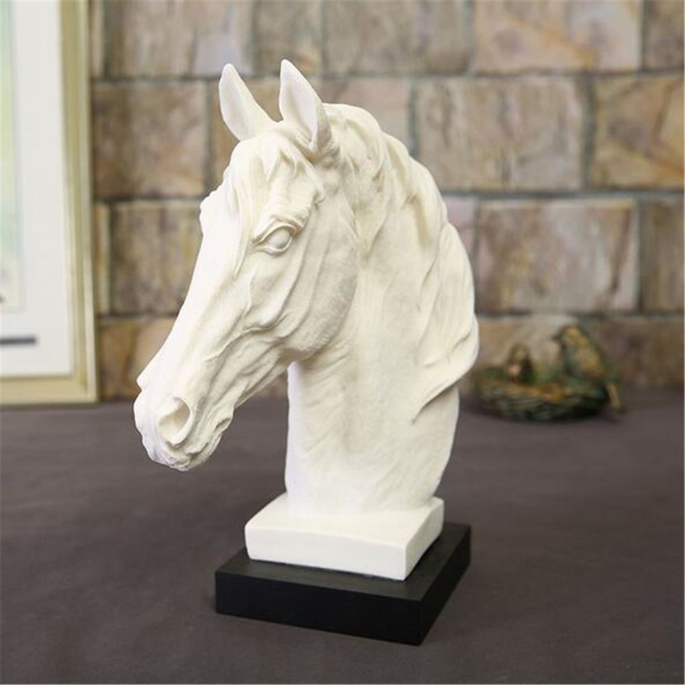 Statue Tête de Cheval Blanc