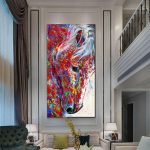 Tableau Cheval <br> Coloré Triste